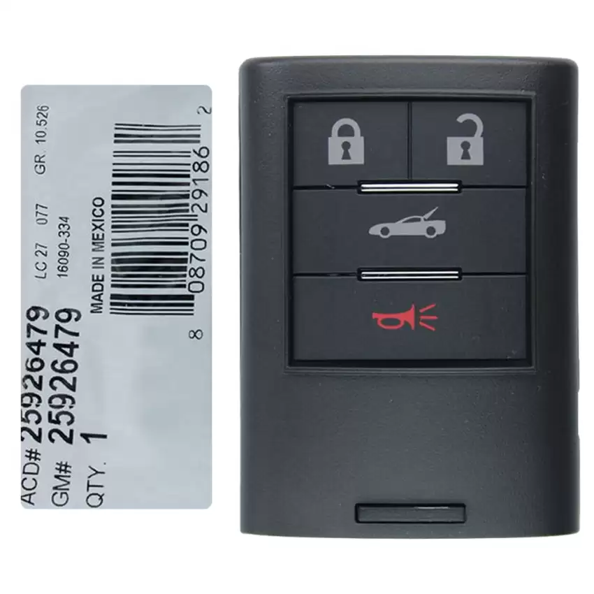 2008-2013 Chevrolet Corvette Smart Key Remote 4 Button 25926479 M3N5WY7777A