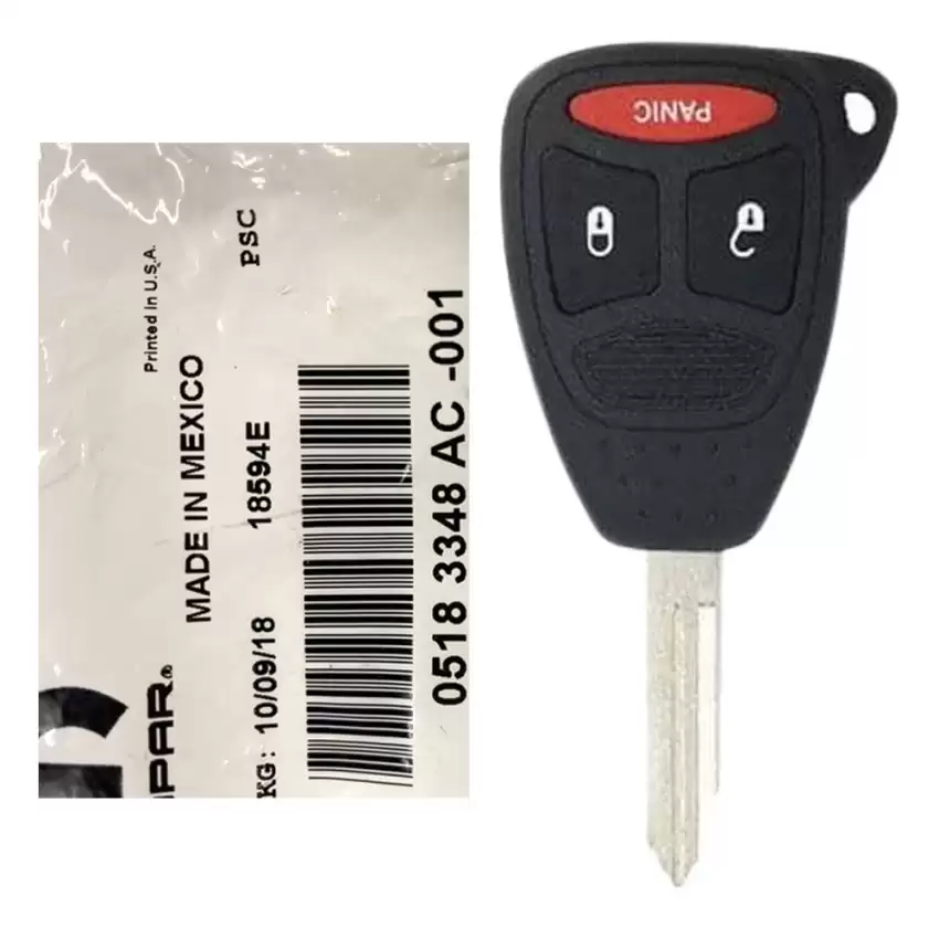 2005-2011 Dodge Remote Head Key 05183348AC KOBDT04A