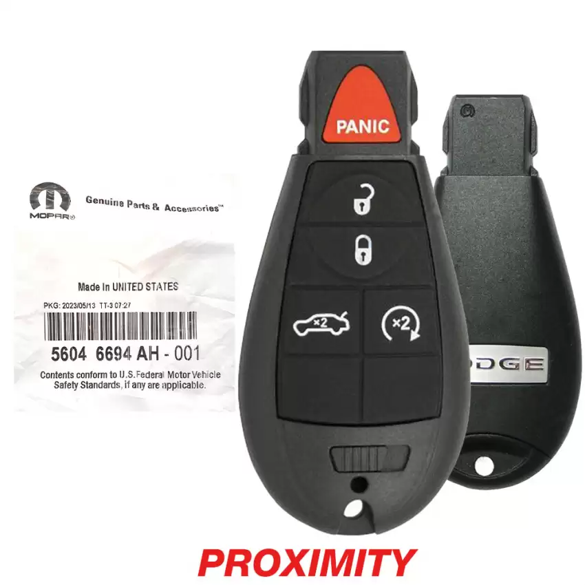 2010-2014 Dodge Challenger Fobik proximity Remote Key 56046694AH IYZ-C01C 5 Button