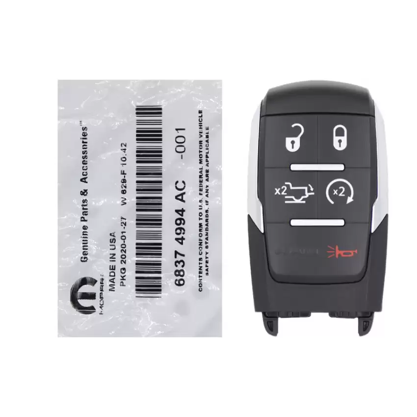 Genuine 2019-2022 Dodge Ram Transmitter Smart Key FOB Remote 5 Buttons OEM: 68374994AC 68475385AA GQ476T