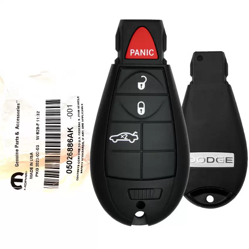 2008-2014 Dodge Fobik Remoye Key (Non Proximity) 05026886AK IYZ-C01C 4 Button