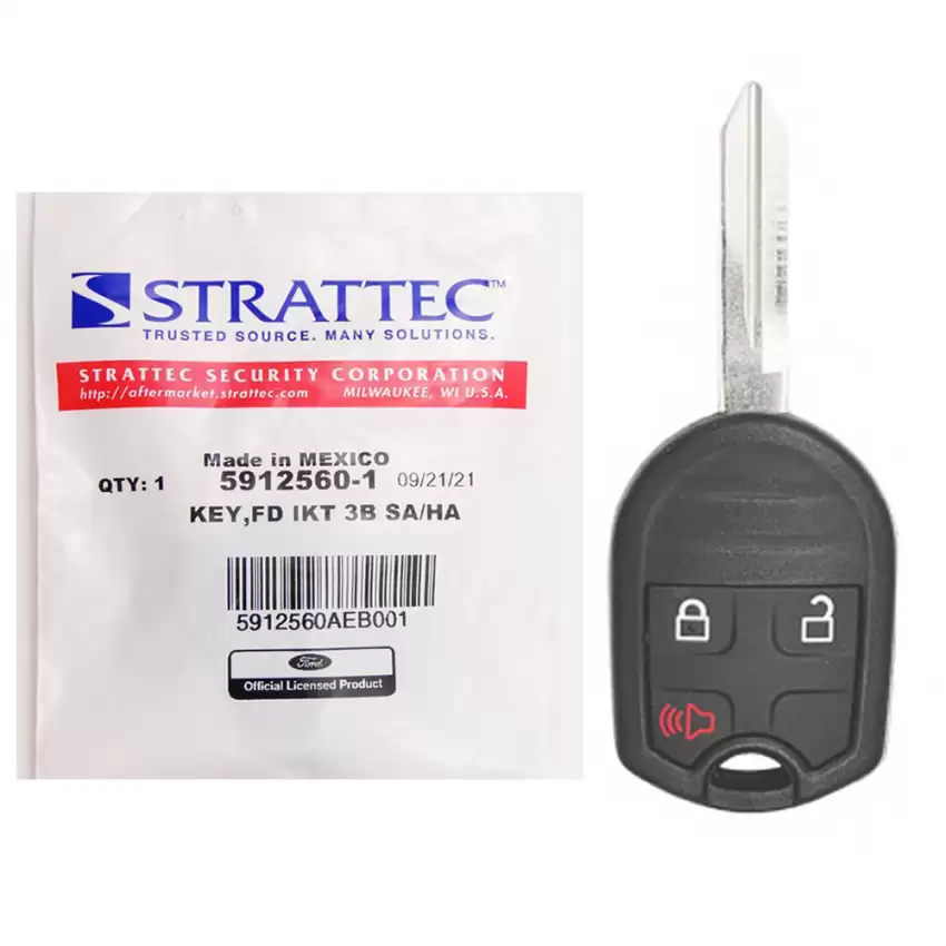 Ford Remote Head Key Strattec 5912560 3 Button