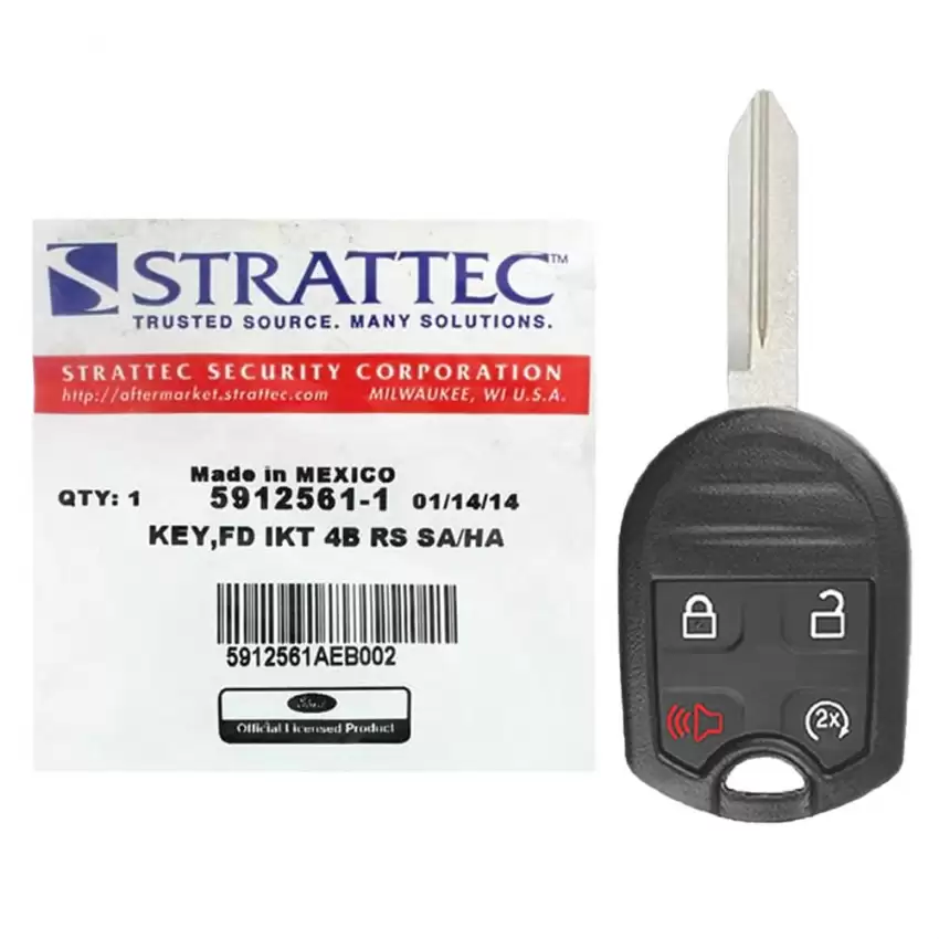 Ford Remote Head Entry Key Strattec 5912561 4 Button