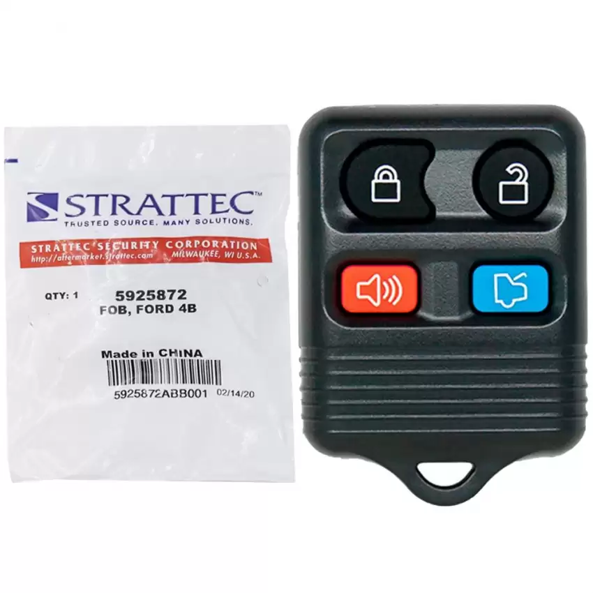 Strattec 5925872 Keyless Entry Remote Key for Ford 5925872 4 Button