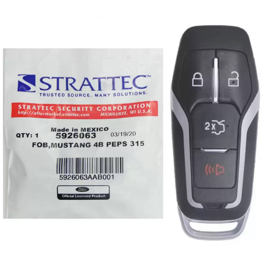 Smart Remote Key for Ford Mustang Strattec 5926063 4 Button PEPS