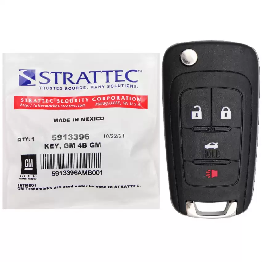 Strattec 5913396 Flip Remote Key For 2010-2022 GM