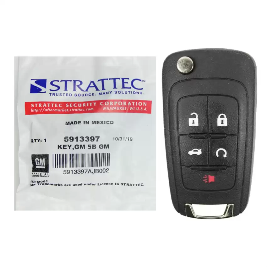 GM Flip Keyless Entry Remote Key Strattec 5913397 
