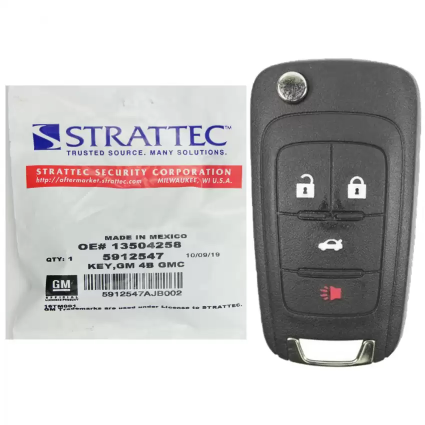 Flip Remote Key Strattec 5912547 for 2010-2022 GMC Terrain