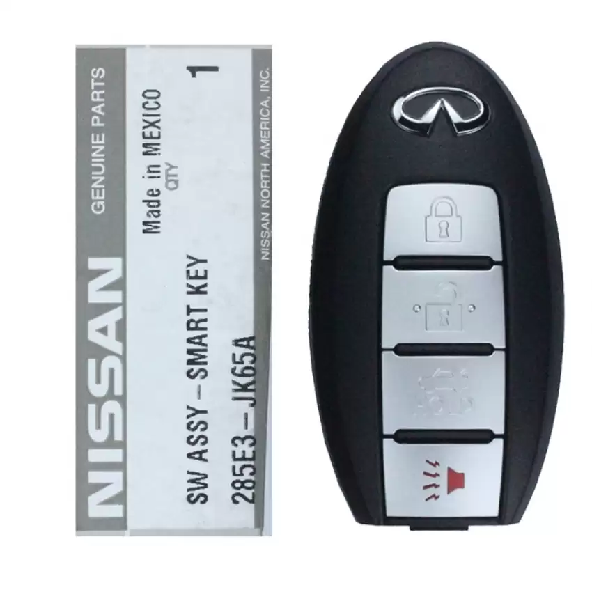 2007-2015 Infiniti G25, G35, G37, Q40, Q60 Smart Keyless Remote Key 4 Button 285E3-JK65A KR55WK48903