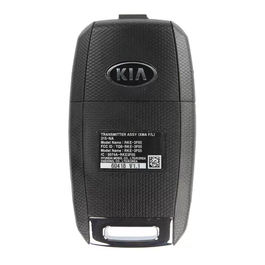 2013-2015 OEM Kia Sorento Flip Remote Key OEM Part Number: 954301U500 4 Button FCCID: TQ8-RKE-3F05 Frequency: 315 MHz