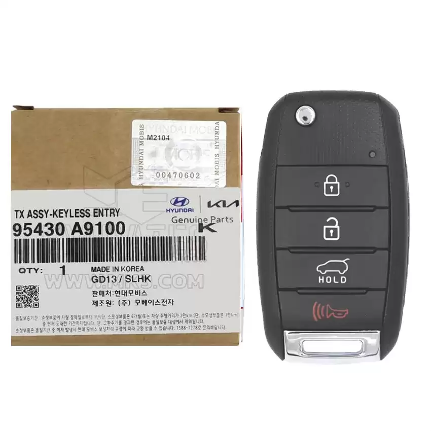 2015-2018 Kia Sedona Flip Remote Key 95430-A9100 TQ8-RKE-4F19