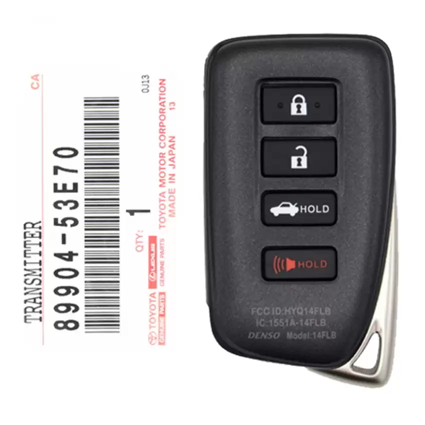 Lexus IS300, IS350, RC200t, RC300, RC350 Smart Proximity Remote 89904-53E70 HYQ14FLB