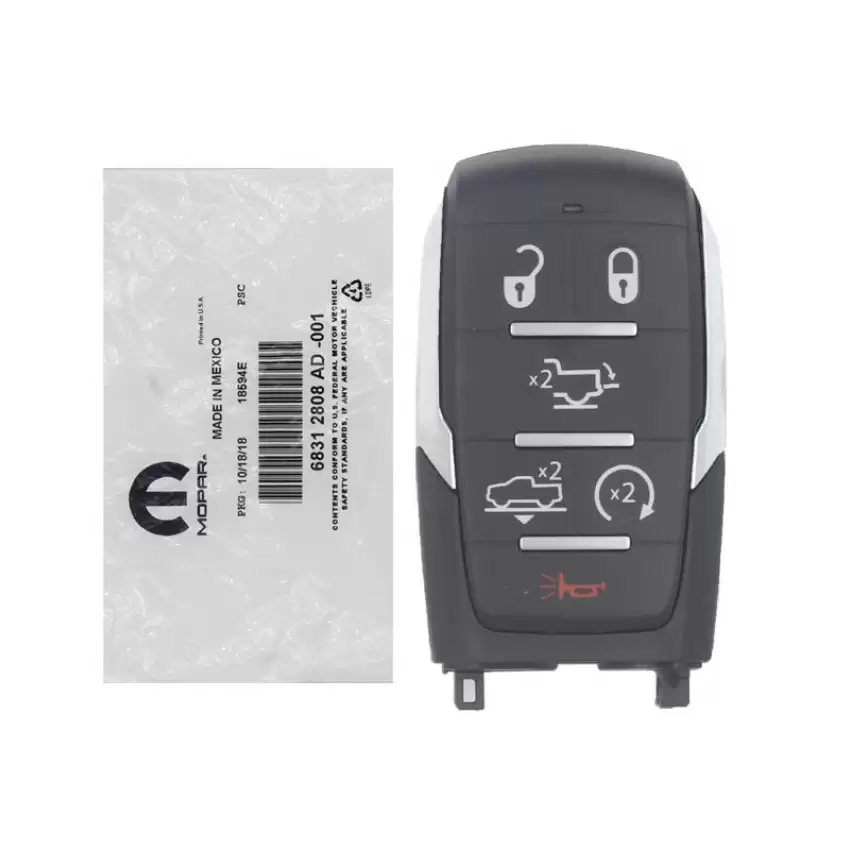 2019-2021 Dodge Ram Limited 1500 Genuine Smart Remote Key FOB 6 Buttons OEM Part Number: 68575612AA OHT4882056