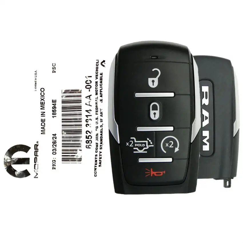 2025 RAM 1500 Smart Remote Key OHT4882056 - 68523814AA 5 Button