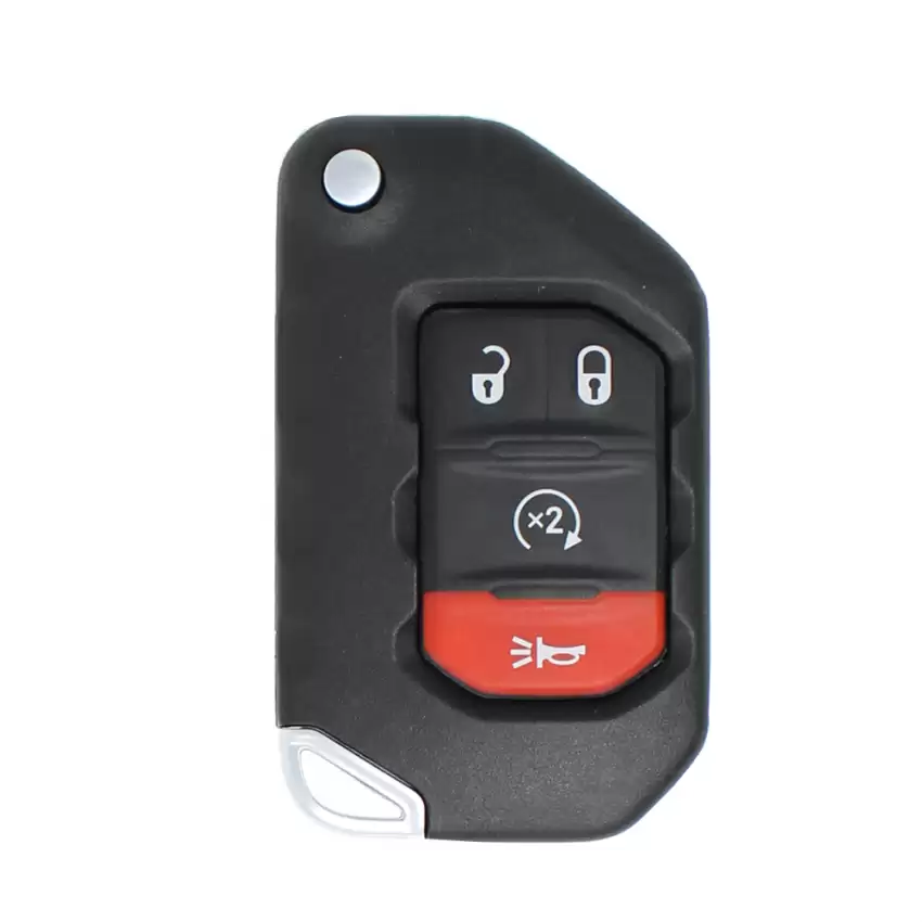 2018-2021 Genuine Jeep Wrangler, Jeep Gladiator Flip Remote Key 4 Buttons OEM Part Number: 68416784AB OHT1130261