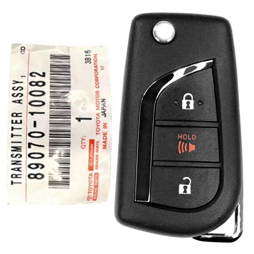 2020-2022 Toyota C-HR Flip Remote Key 89070-10082 MOZB3F2F2L 3 Button