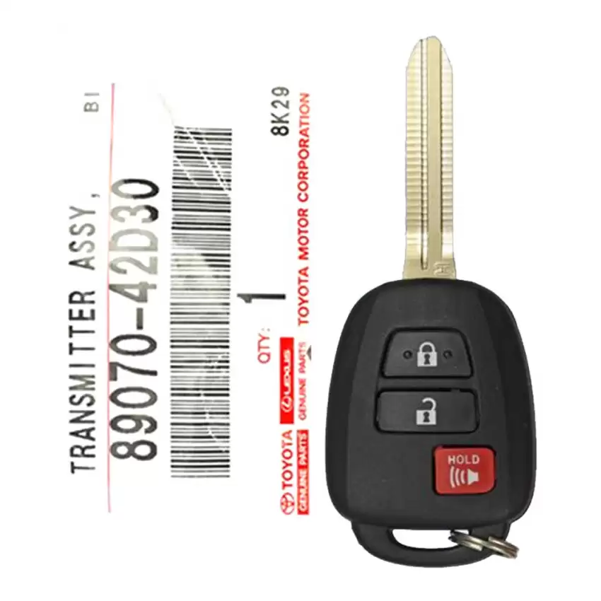 Toyota Remote Head Key RAV4 Prius C 89070-42D30 HYQ12BDM H-Chip