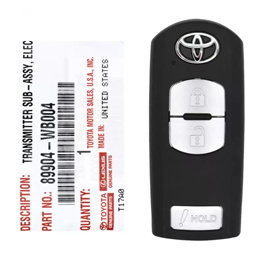 Toyota Yaris Smart Keyless Proximity Key 89904-WB004 WAZSKE13D02