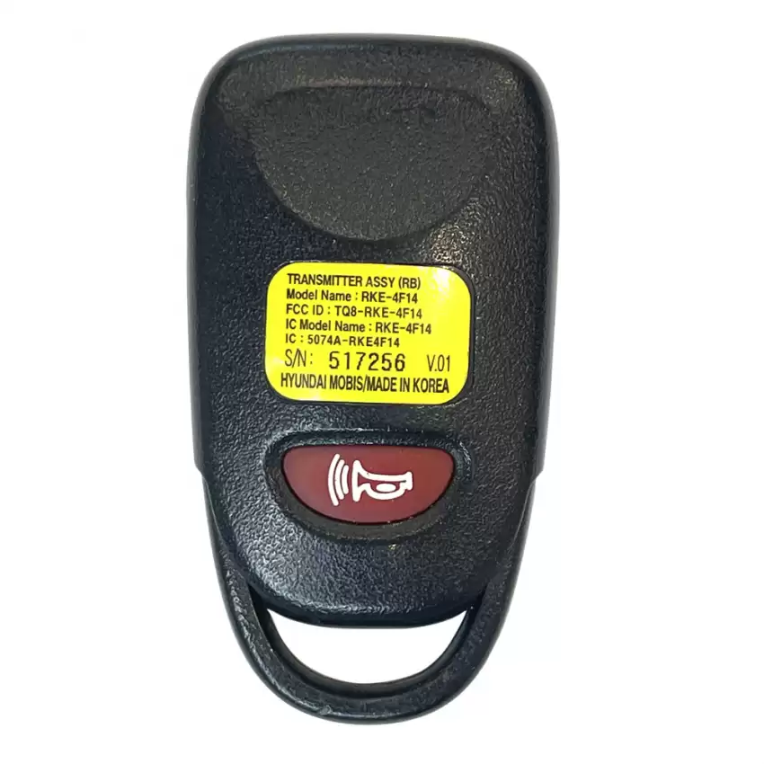 2014-2017 Hyundai Accent Used Car Key Fob PART NUMBER:  954301R300 FCC ID:  TQ8RKE4F14 FREQ: 433MHz 