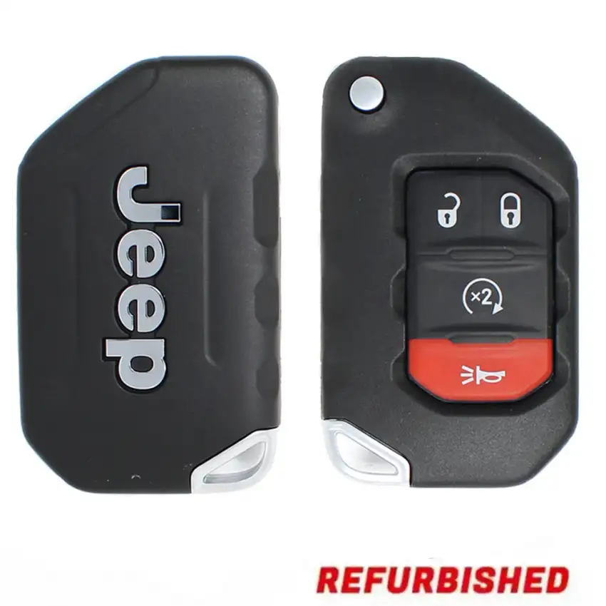 2018-2025 Jeep Wrangler, Jeep Gladiator Flip Remote Key 4 Buttons 68416784AB OHT1130261 Refurbished (Grade B)