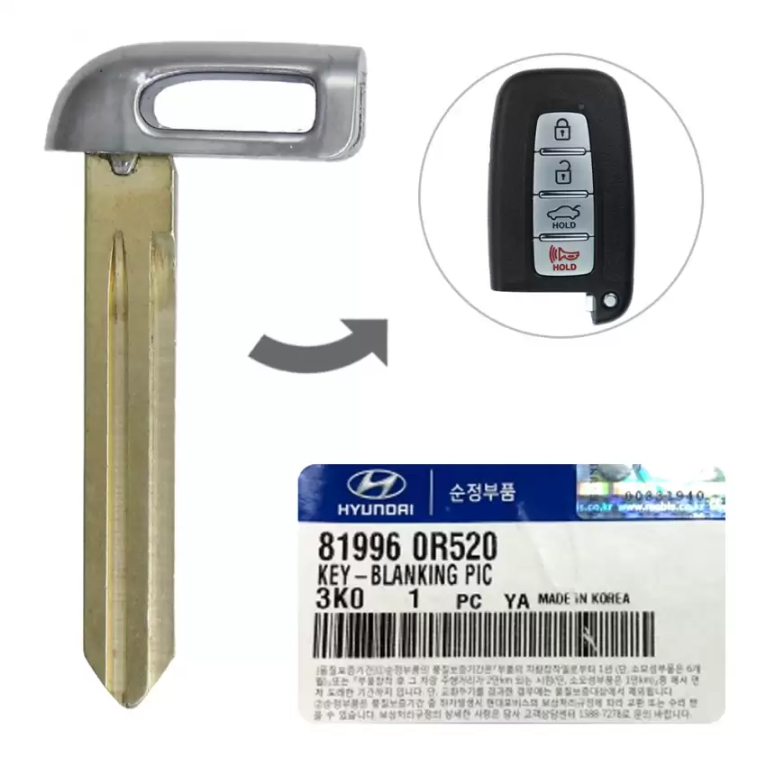 2009-2016 Hyundai Kia OEM Emergency Insert Key blade 81996-0R520