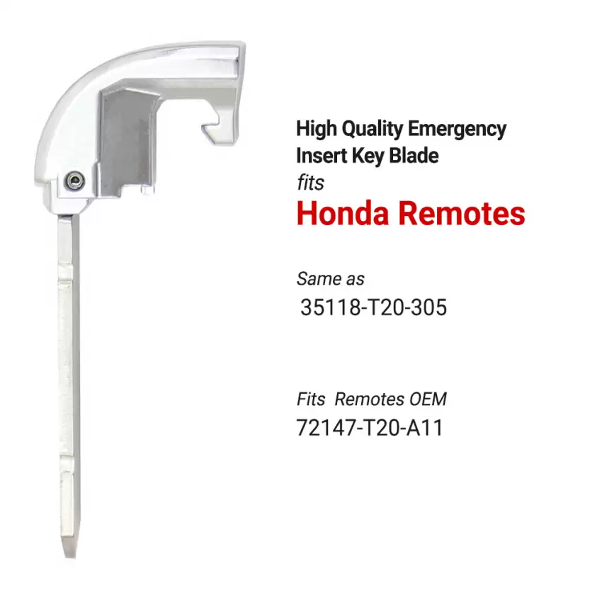 2022 Honda Smart Remotes Insert Key Same as 35118-T20-305