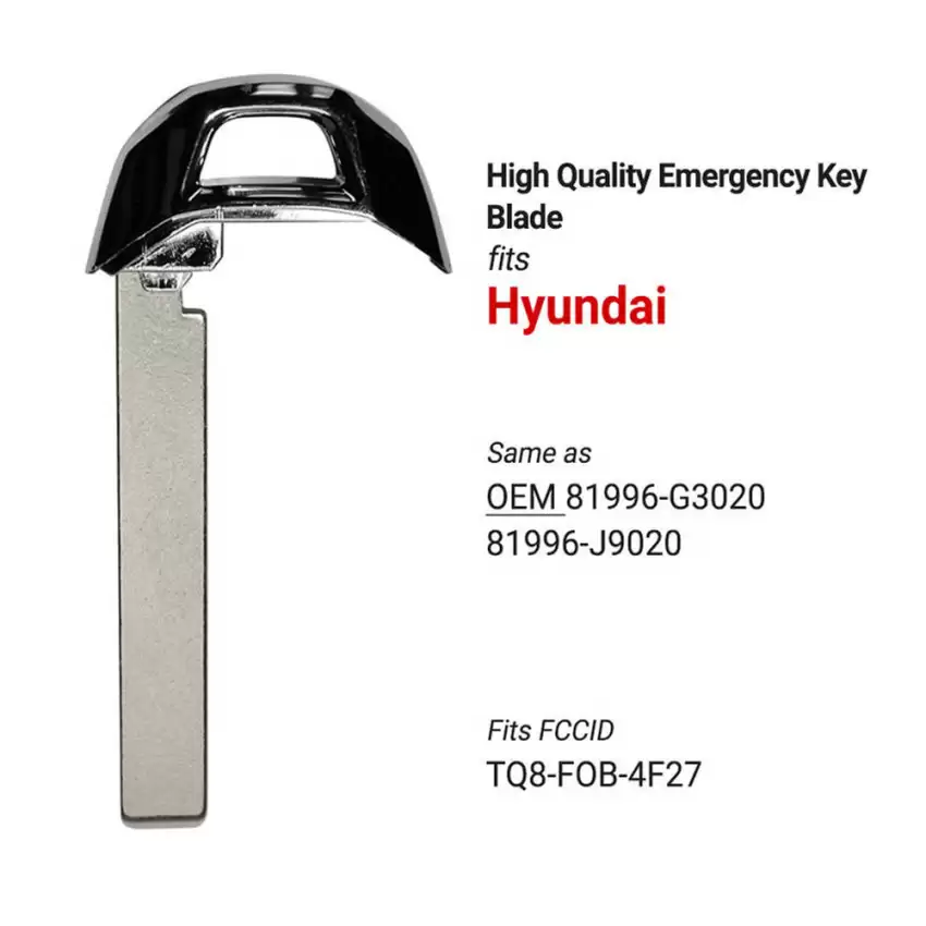 Hyundai Emergency Insert Key Blade Same as 81996-J9020, 81996-G3020
