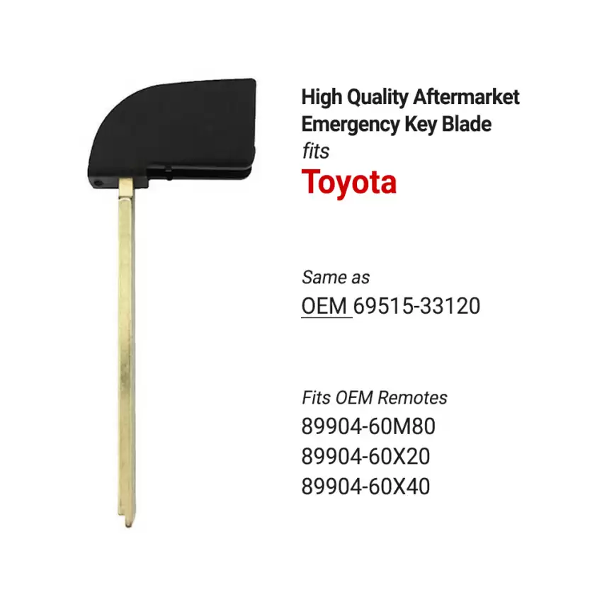 Toyota Aftermarket Insert Key Blade 69515-33120