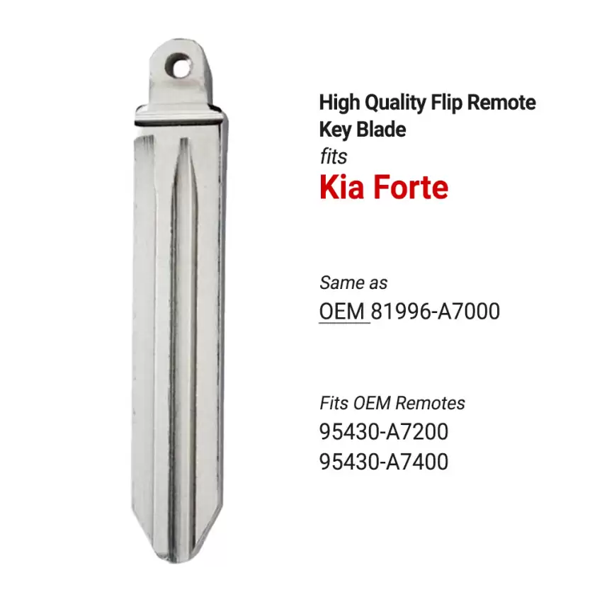 KIA Forte Aftermarket Flip Remote Key Blade 81996-A7000 