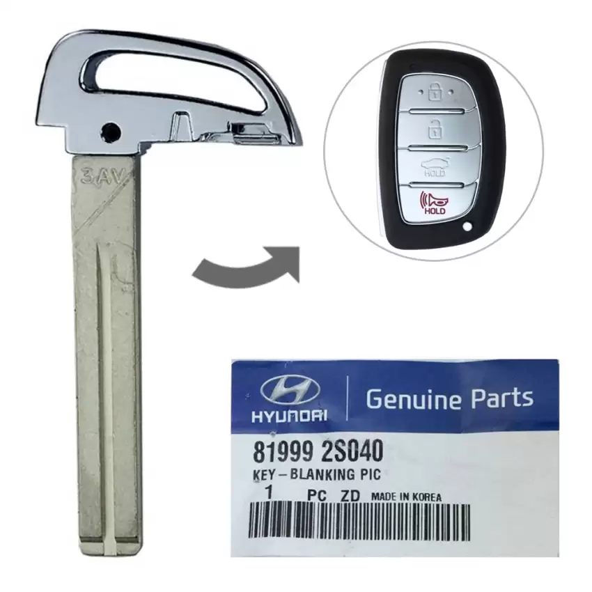 2015-2019 Hyundai Sonata Tucson OEM Emergency Insert Key Blade 81999-2S040