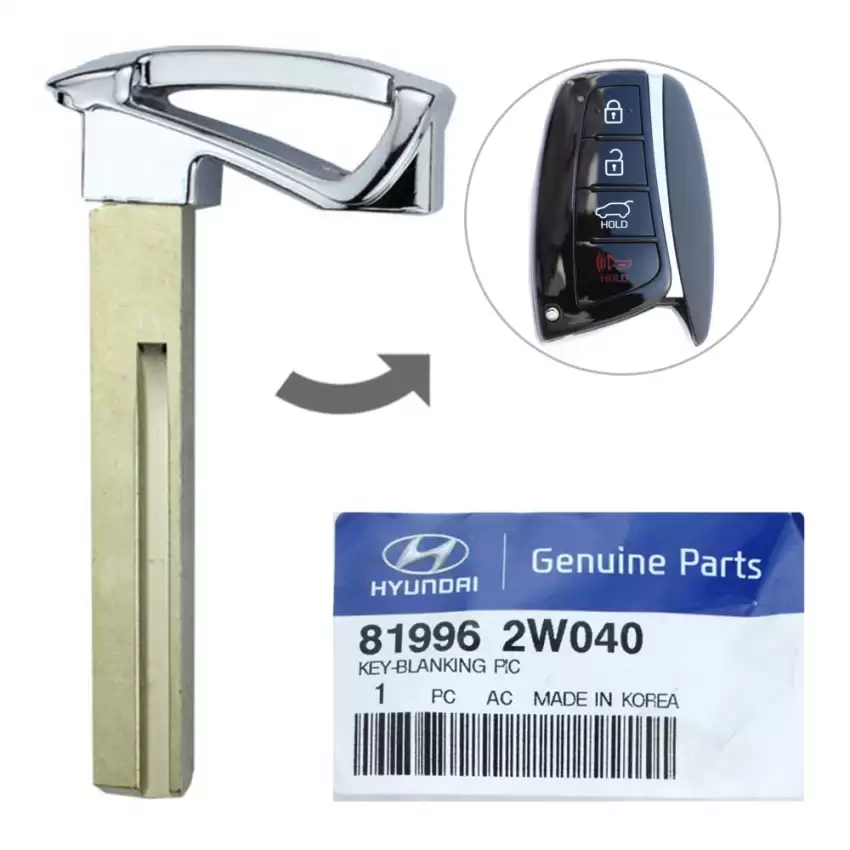 2013-2018 Hyundai Santa Fe Sport OEM Emergency Insert Key Blade 81996-2W040