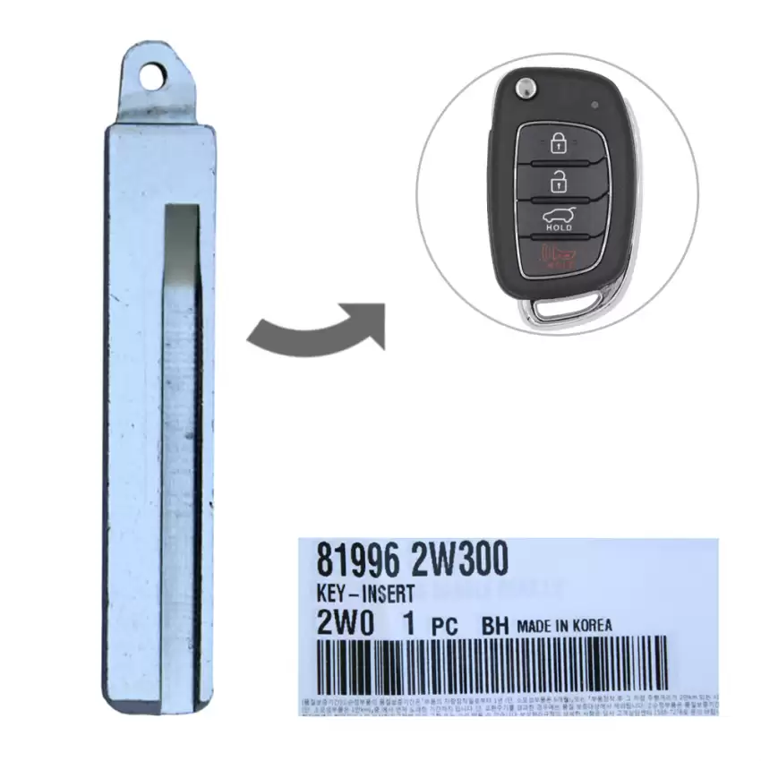 2017-2018 Hyundai Santa Fe OEM Flip Remote Key Blade 81996-2W300