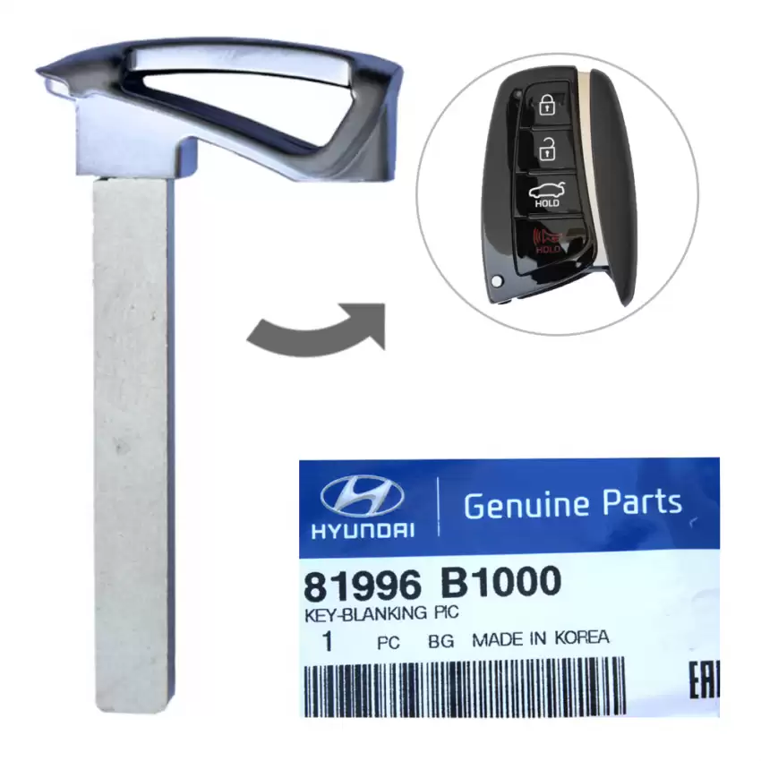 2014-2016 Hyundai Genesis Sedan OEM Emergency Insert Key Blade 81996-B1000