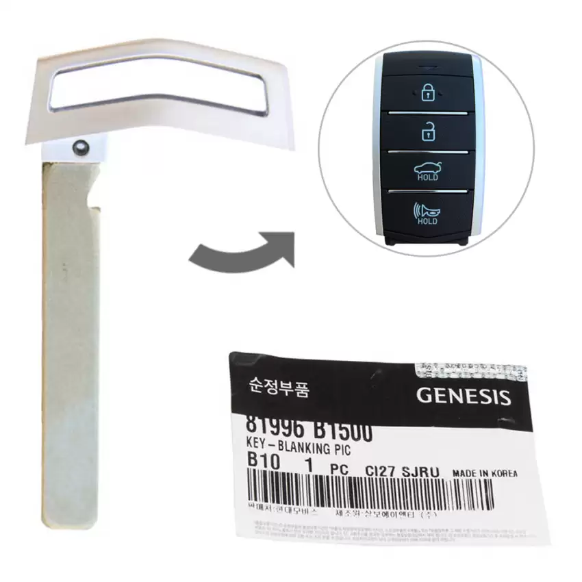 2017-2020 Hyundai Genesis G80 OEM Emergency Insert Key Blade 81996-B1500