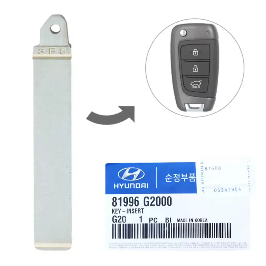 Hyundai Ioniq OEM Flip Remote Key Blade 81996-G2000