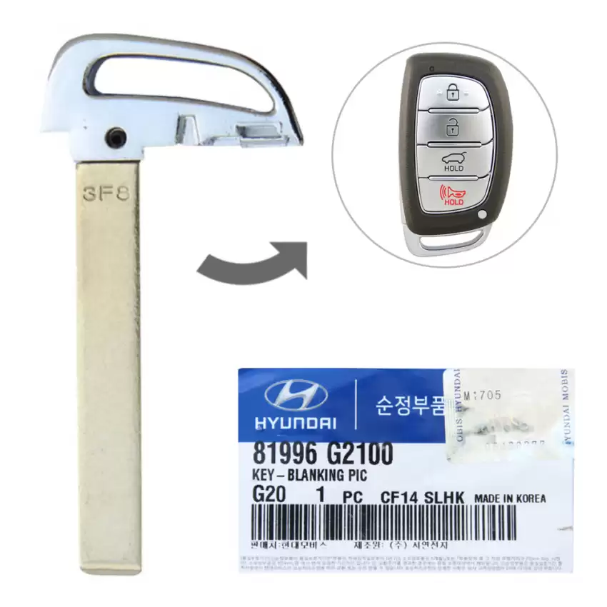 2017-2021 Hyundai Ioniq OEM Emergency Insert key Blade 81996-G2100