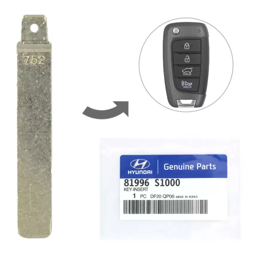 2018-2020 Hyundai Santa Fe OEM Flip Remote Key Blade 81996-S1000