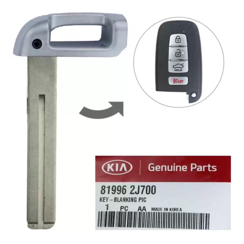 2009-2014 Kia Hyundai OEM Emergency Insert Key Blade 81996-2J700