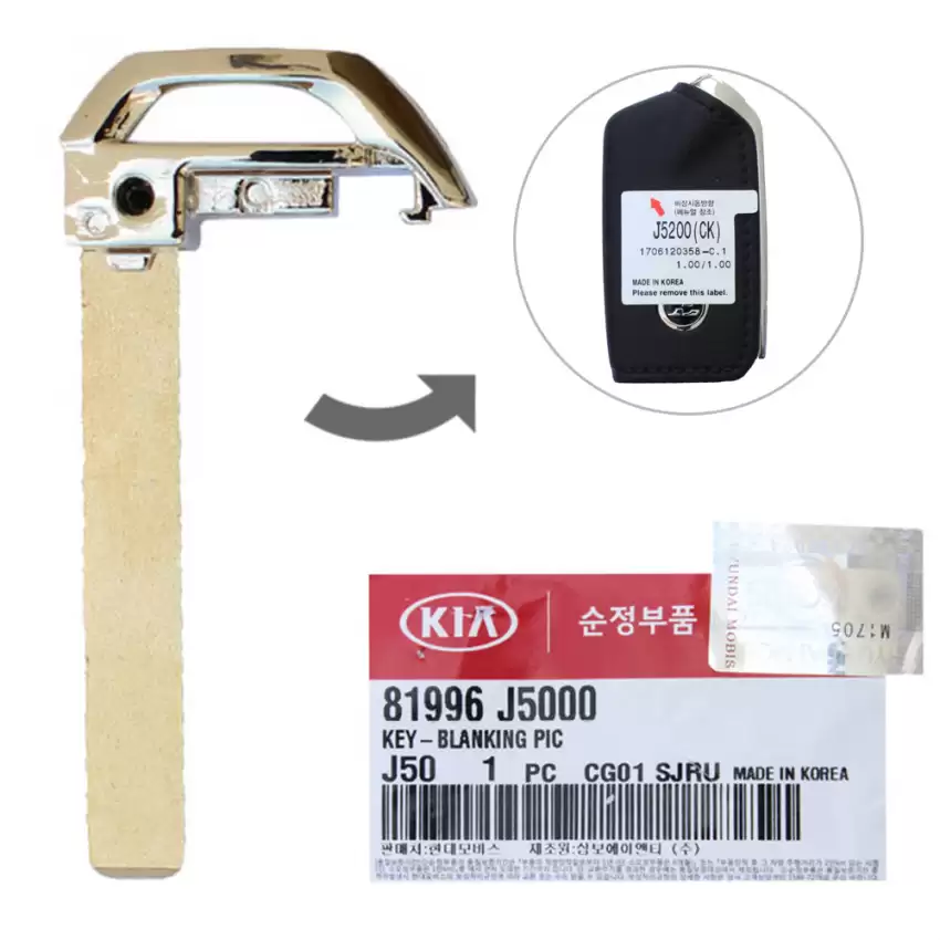2018-2021 KIA Stinger OEM Emergency Insert Key Blade 81996-J5000