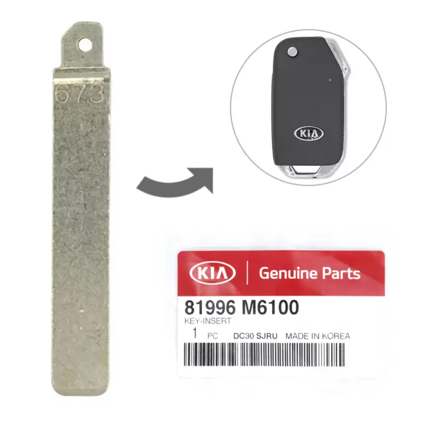 2019 KIA Forte OEM Flip Remote Key Blade 81996-M6100