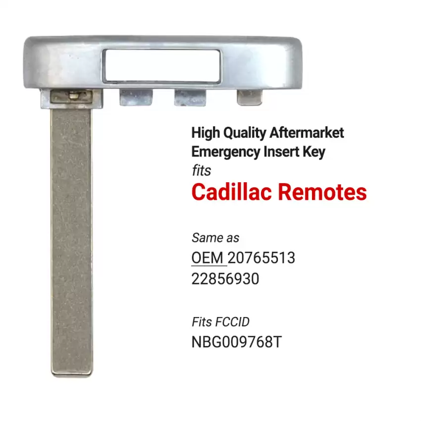 Cadillac Aftermarket Insert Key Blade 20765513 22856930 HU100
