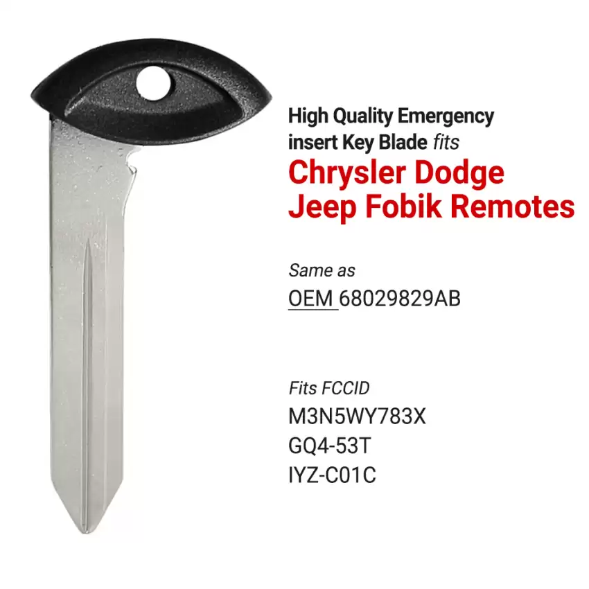 Chrysler Dodge Jeep Fobik Aftermarket Insert Key Blade 68029829AB