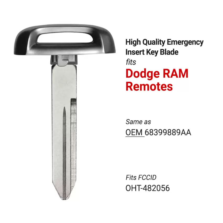 Dodge RAM Aftermarket Insert Key Blade 68399889 AA Y160