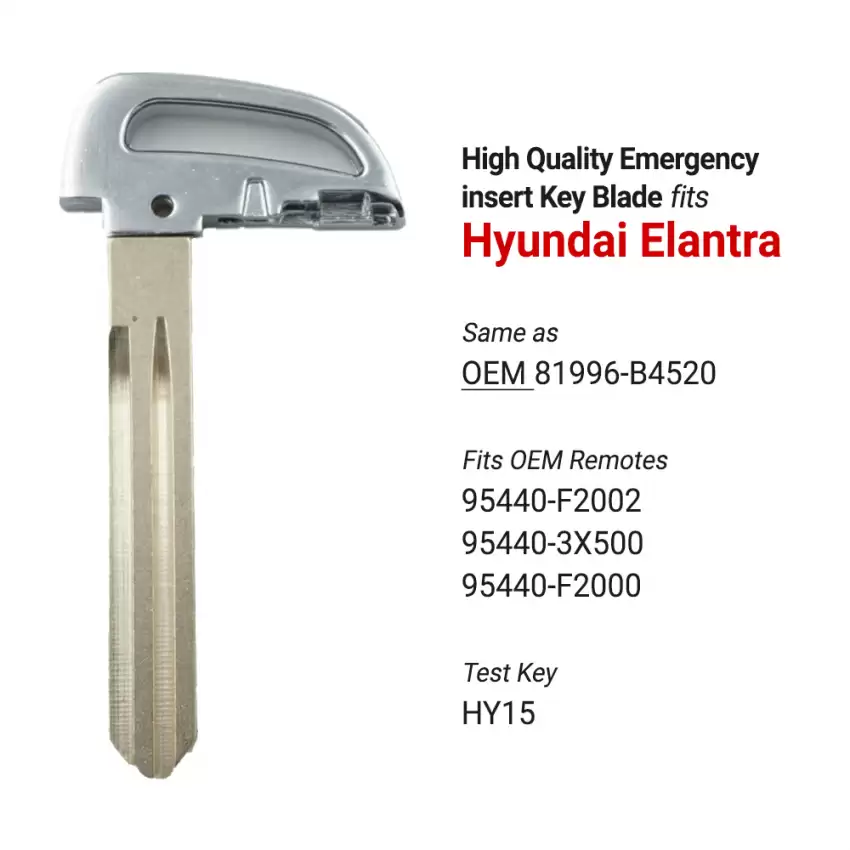 Hyundai Elantra Aftermarket Emergency Insert Key Blade 81996-B4520