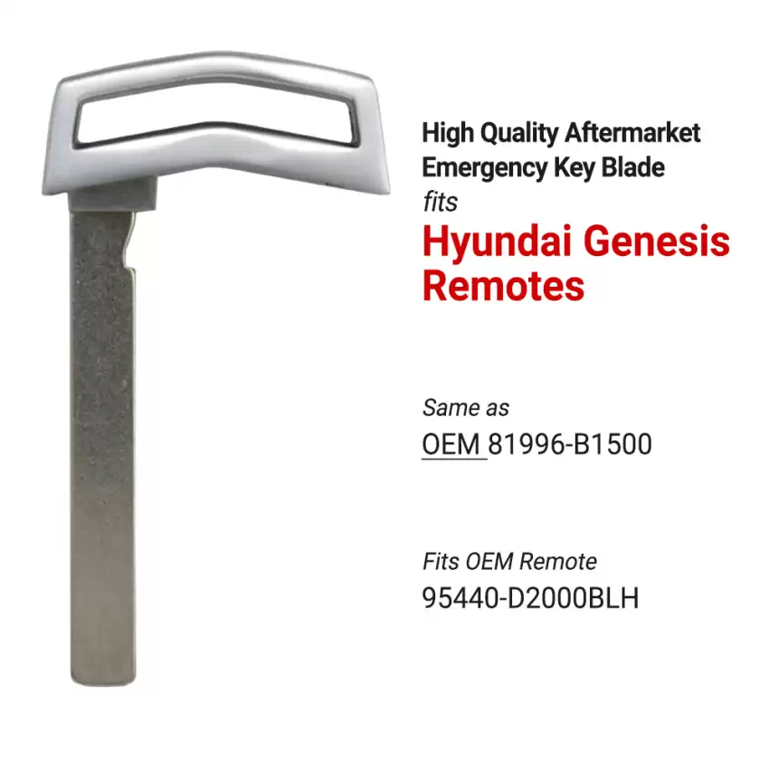 Hyundai Genesis Aftermarket Emergency Insert Key Blade 81996-B1500