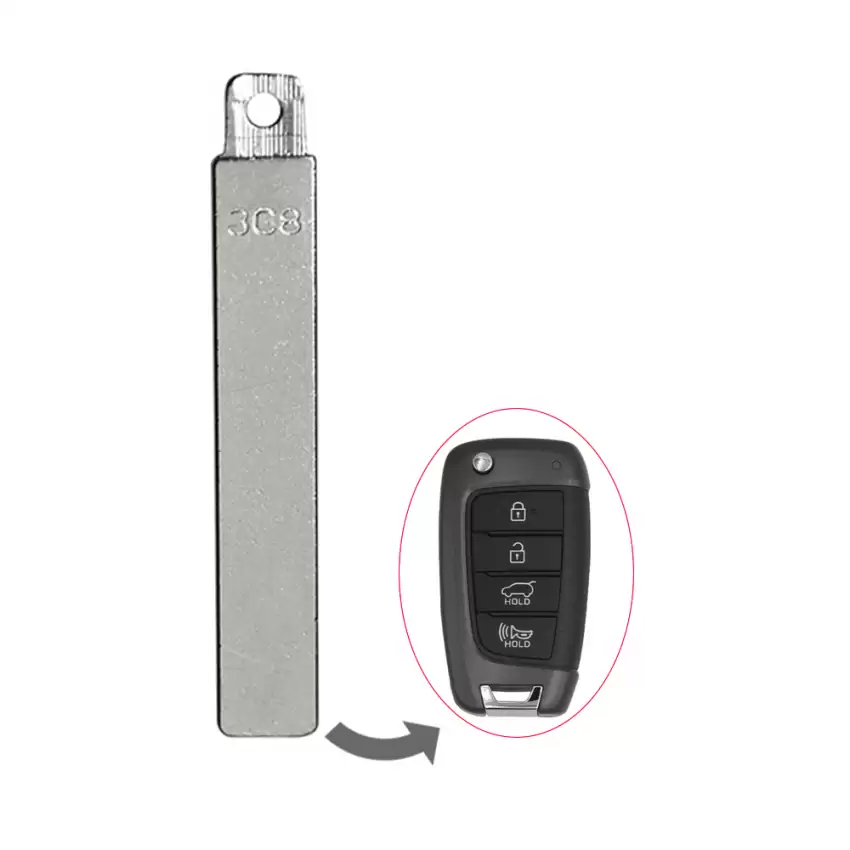 High Security Blade Flip Key Keyless Remote For Hyundai Santa Fe OEM Electronics 