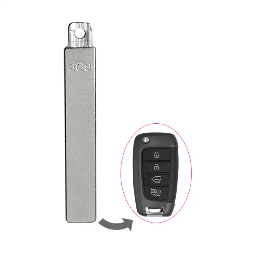 High Security Flip Remote Key Blade For Hyundai Same as 81996-G3100 / 81996-G8000