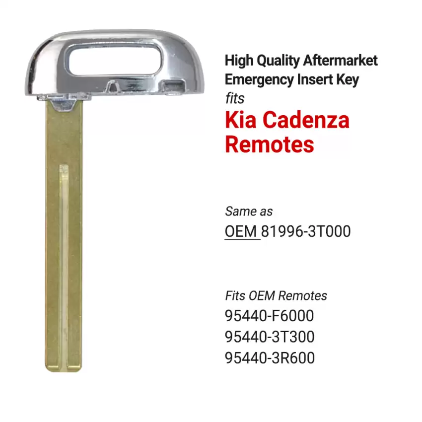 KIA Cadenza Aftermarket Emergency Insert Key Blade 81996-3T000