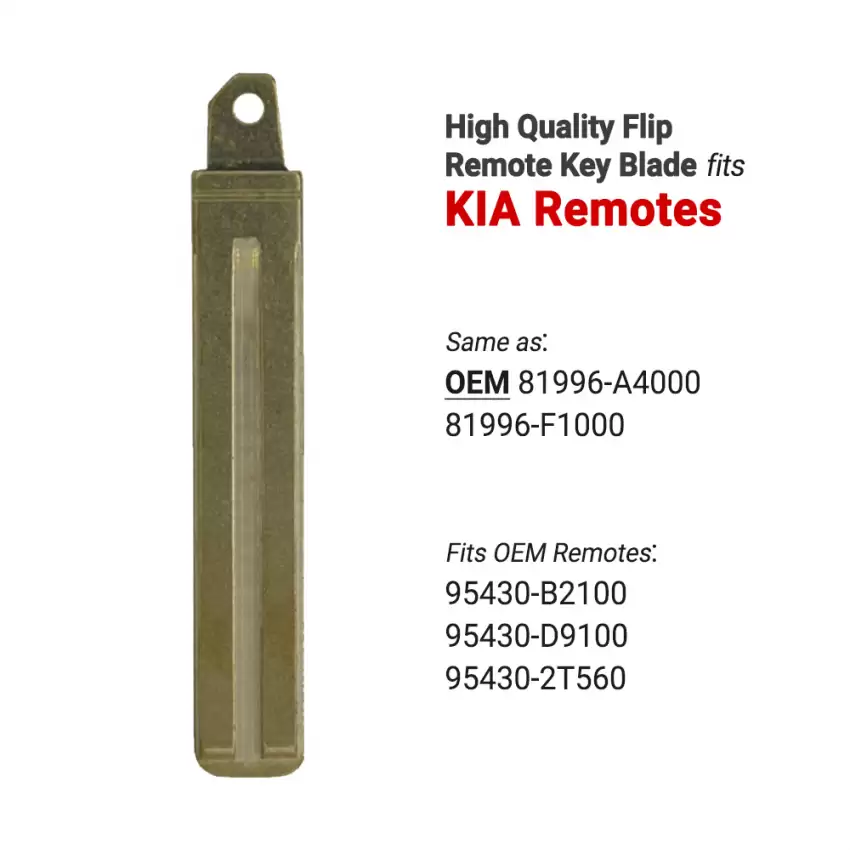 KIA Optima Aftermarket Flip Blade for Flip Key Remote 81996-A4000