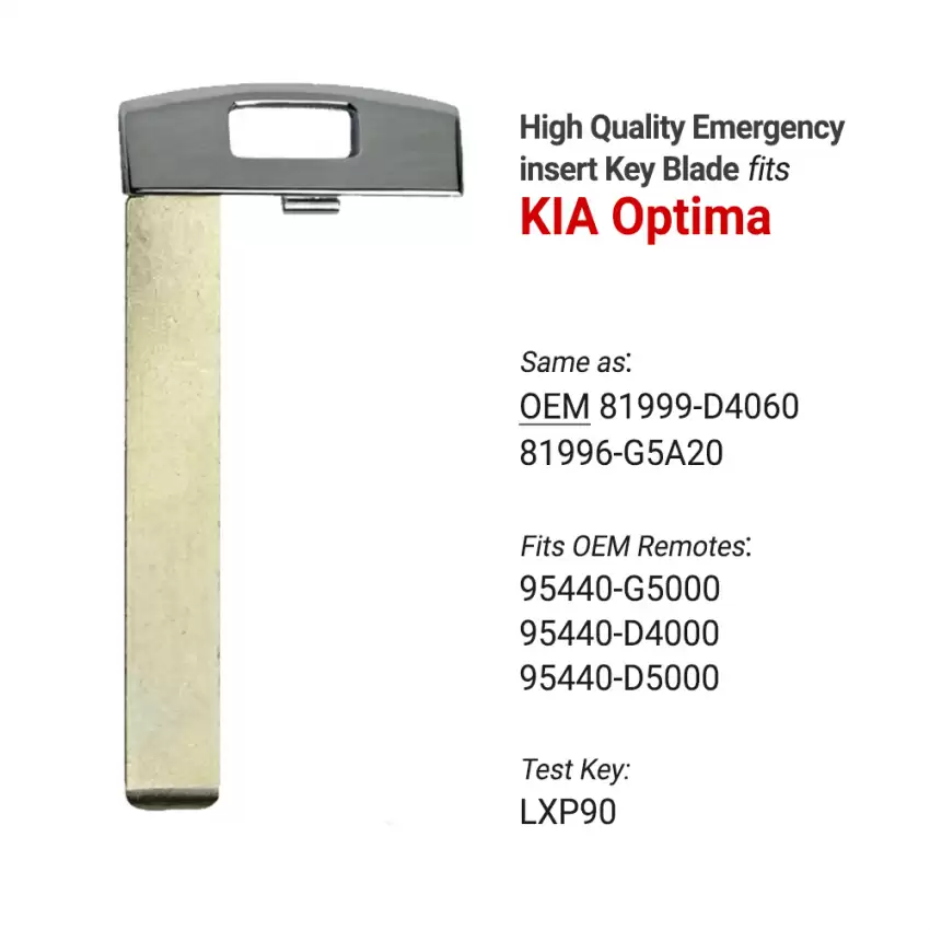 Kia Optima Aftermarket Emergency Insert Key Blade 81999-D4060/81996-G5A20